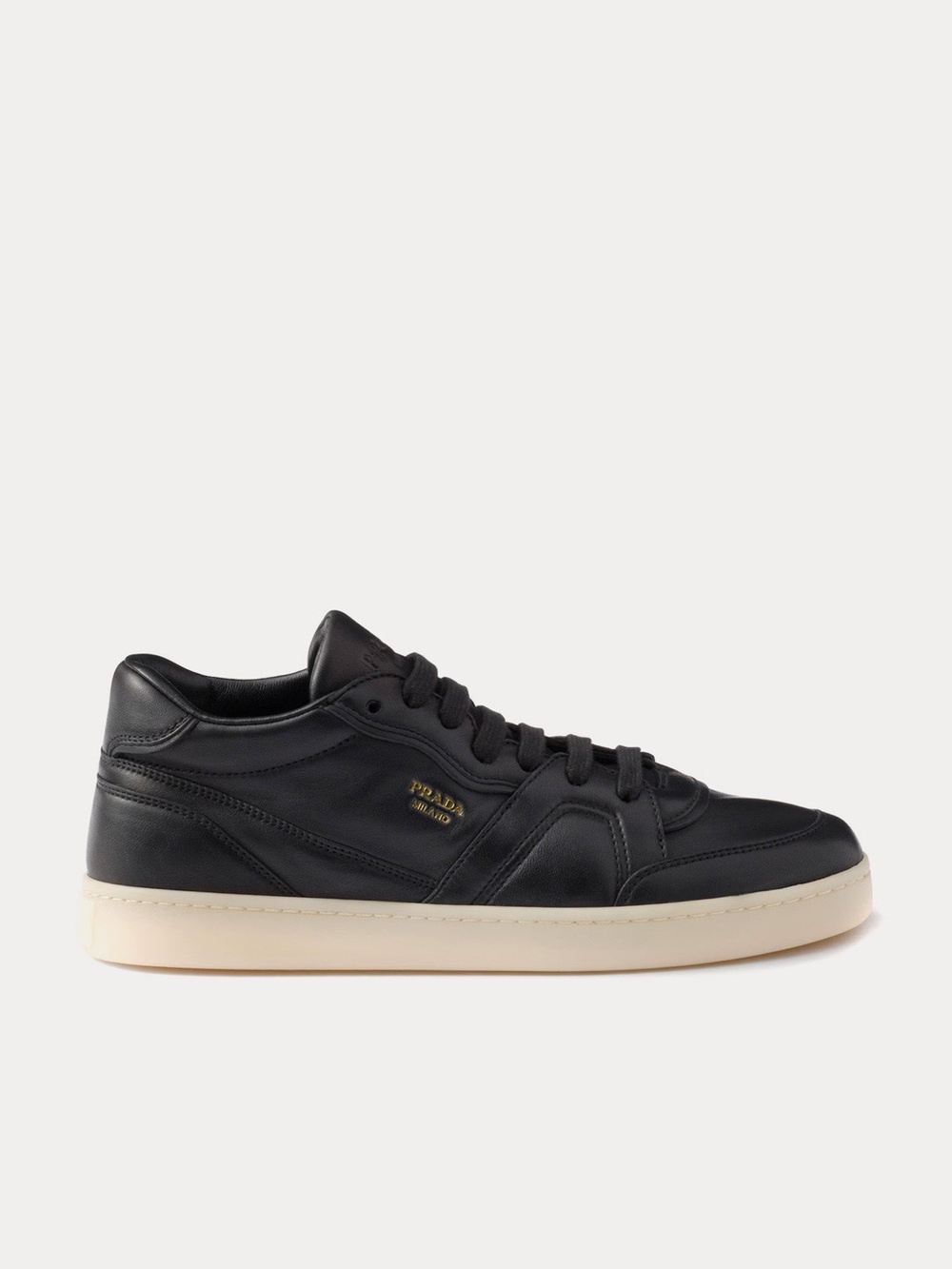 Prada Downtown Nappa Leather Sneakers Black EU 37.5 Brand New